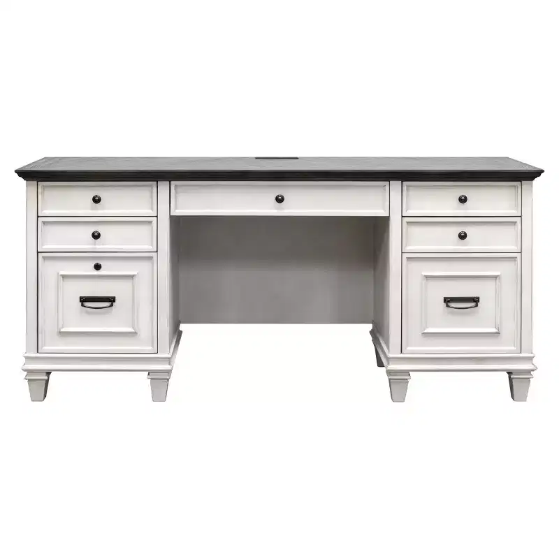 Hartford Credenza White - Martin Furniture: Executive Office Furniture with Enclosed Storage, Metal Hardware