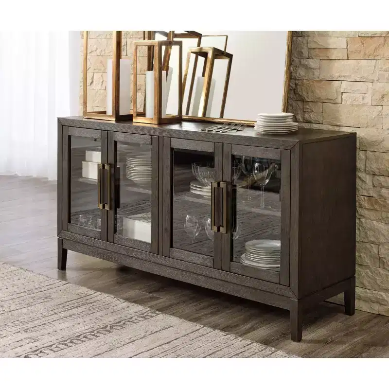 Brown & Beige Dining Server Buffet Sideboard with Storage