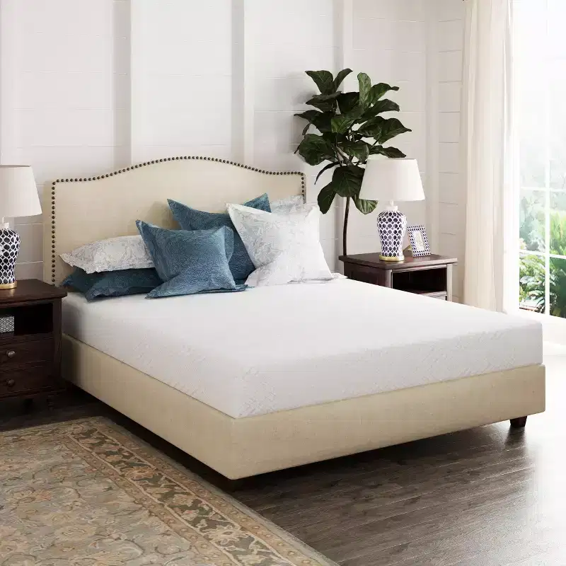 White 8 Medium Gel Green Tea  Memory Foam Mattress