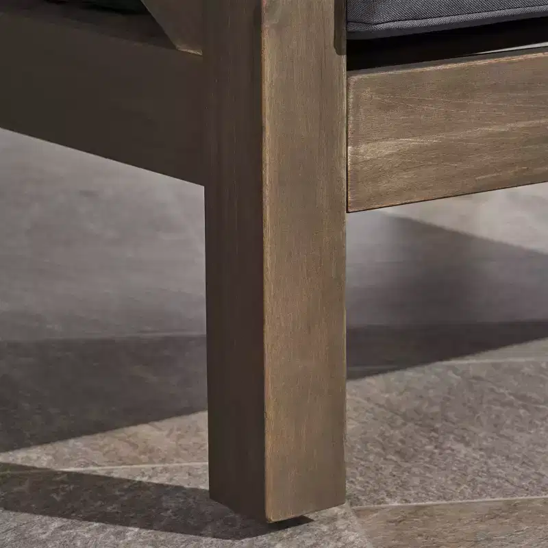 Brava 2pk Acacia Wood Club Chairs - Gray/Dark Gray - Christopher Knight Home: Water-Resistant Patio Furniture