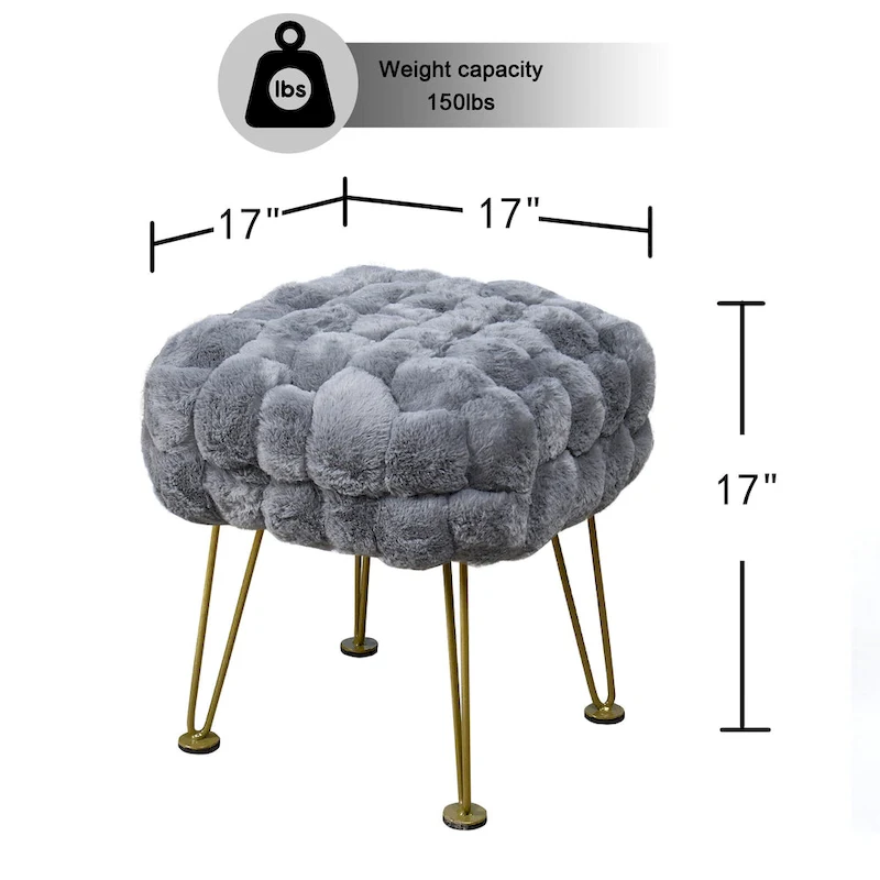 FoxFauxFur Pouf Stool