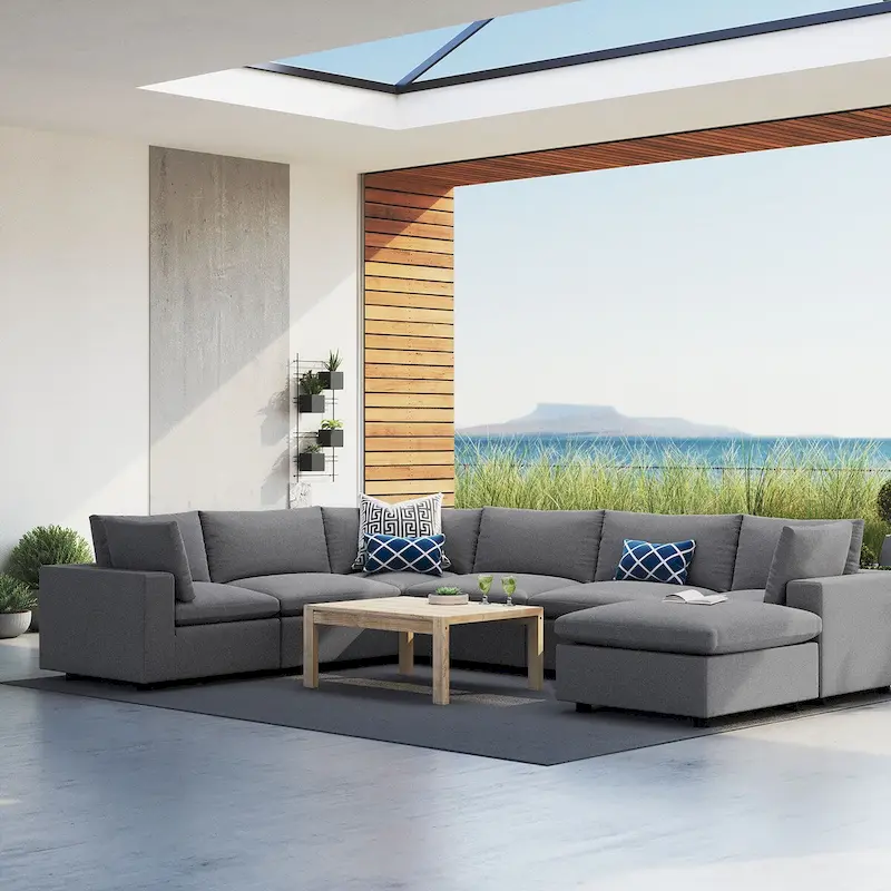 Commix 7-Piece Sunbrella Outdoor Patio Sectional Sofa