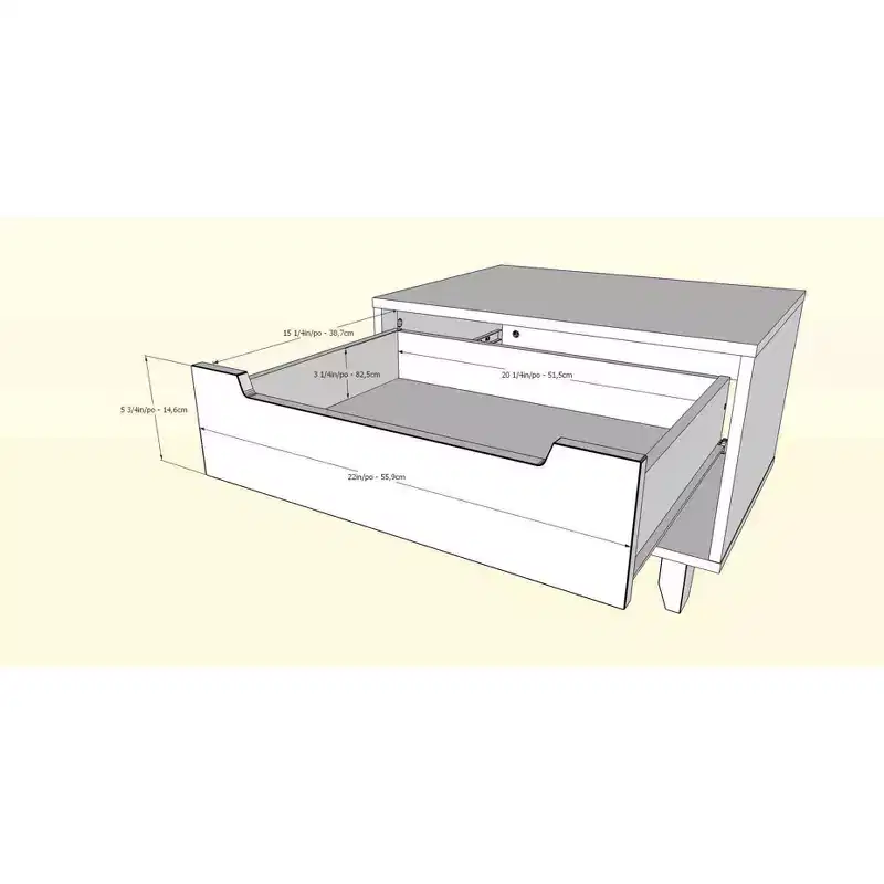 Open Shelf 1 Drawer Nightstand
