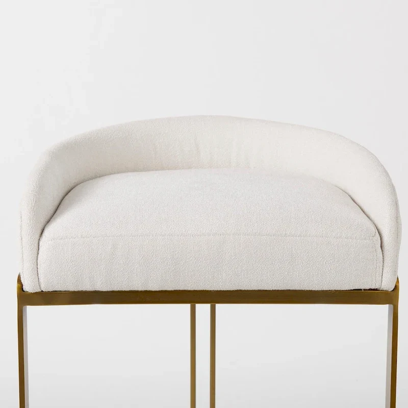 Cream Fabric Seat with Gold Metal Frame Counter Stool