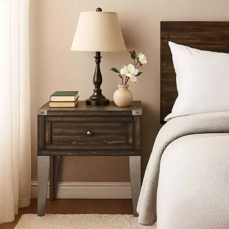 Marble Top End Table, Pearl White