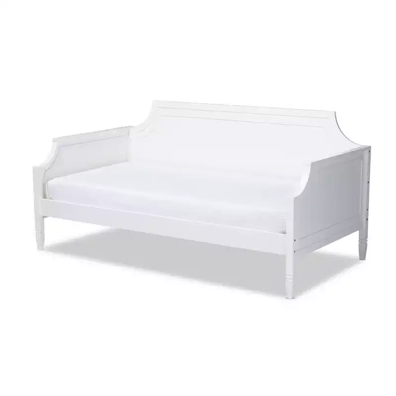 Twin Mariana Wood Daybed White - Baxton Studio: Traditional MDF & Rubberwood Frame, Painted Finish, Reinforced Support