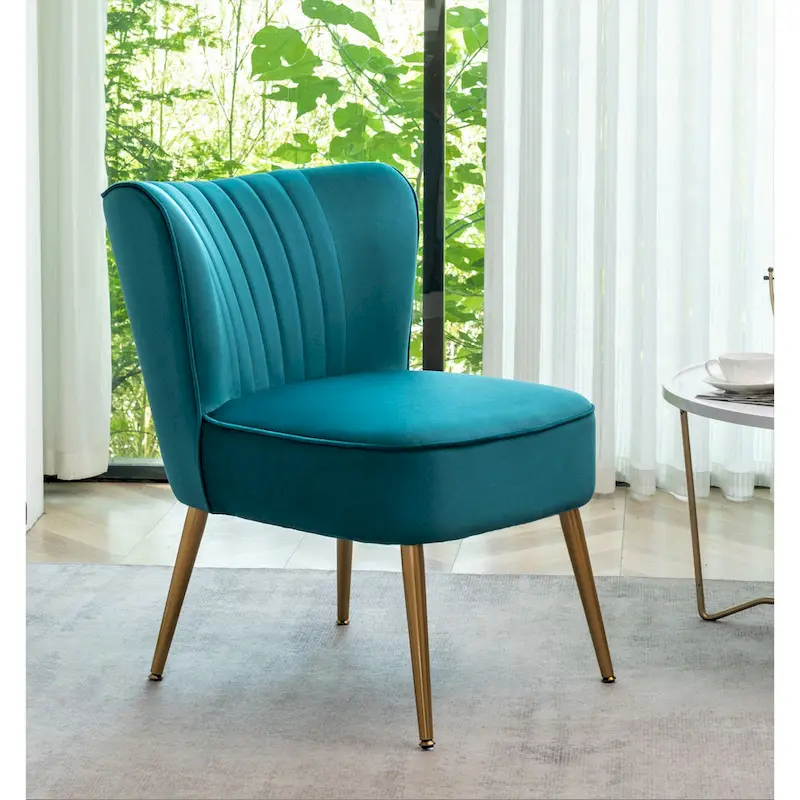 Sauter 23.2 Wide Mid-Century Modern Microfiber Accent Chair with Metal Leg