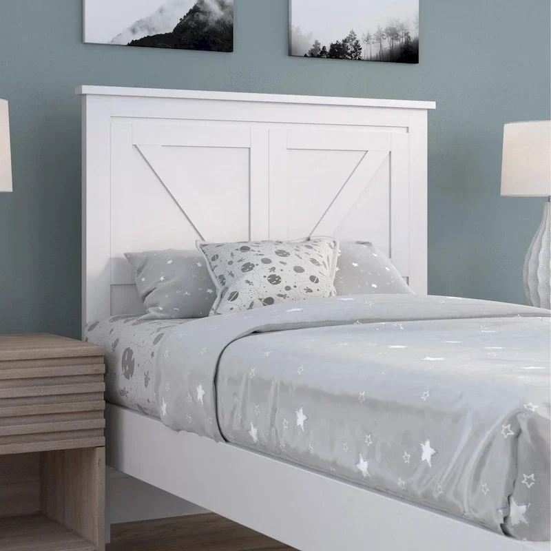 Farmhouse Solid Wood Panel Headboard – Barn Door Style, Twin/Full/Queen