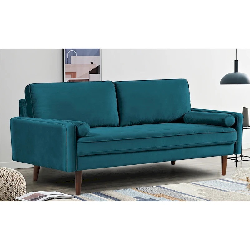 Monahan 70W Wood Frame Velvet Tufted Sofa