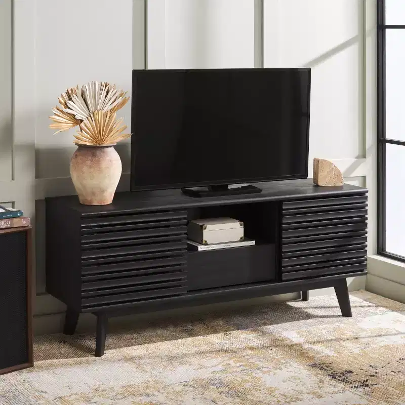 Low Sideboard Media Stand, Walnut
