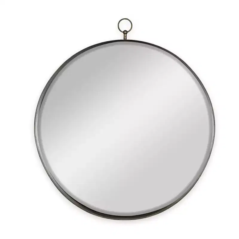 HomeRoots 34 Gold Round Iron Framed Accent Mirror