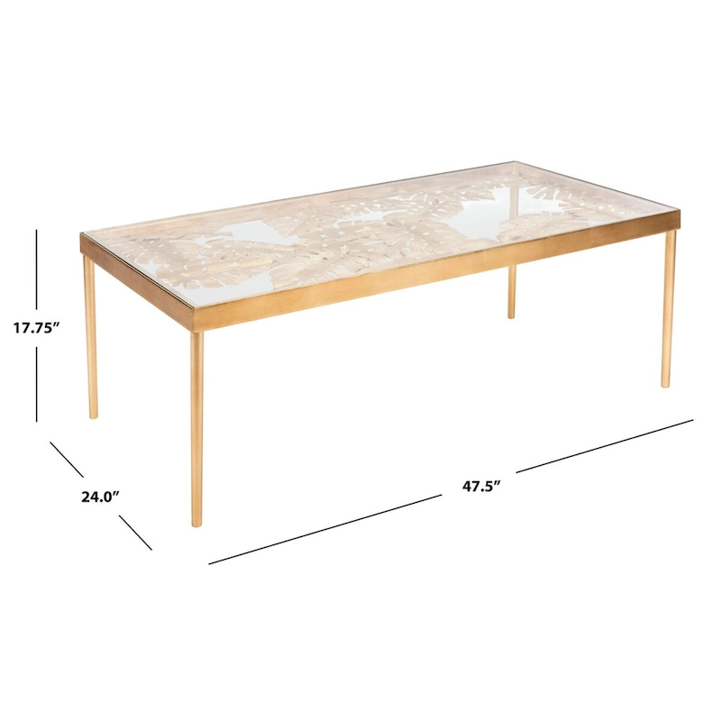 SAFAVIEH Rianda Palm Leaf Coffee Table - 24 x 47.5 x 18 - 24Wx48Dx18H