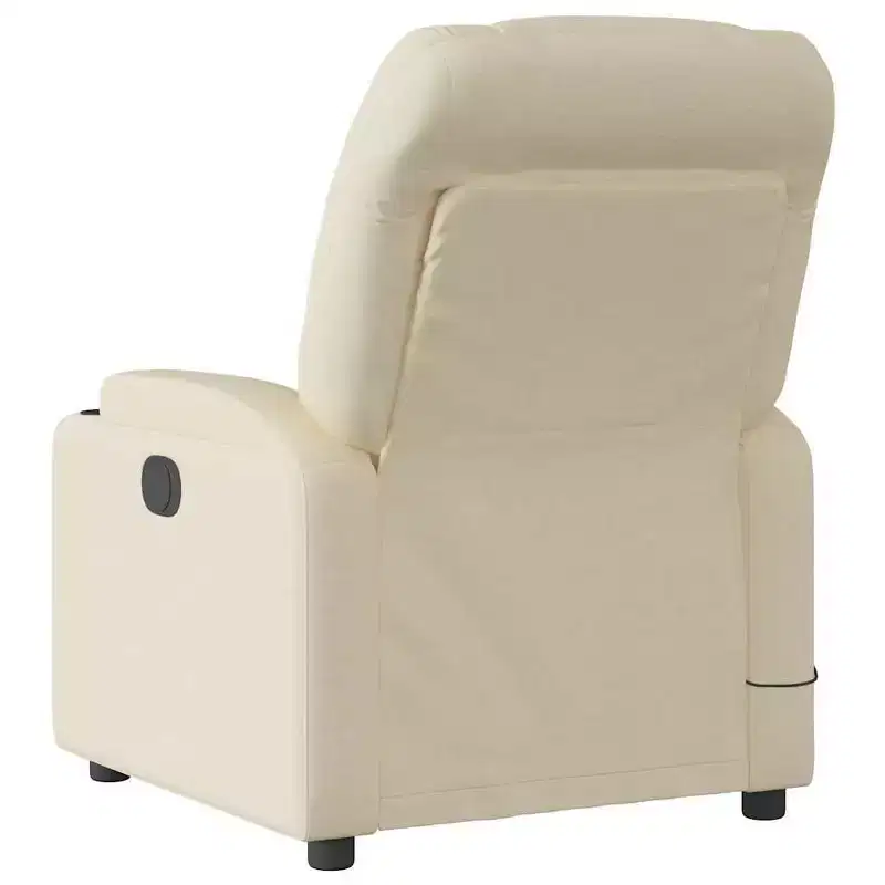 vidaXL Cream Fabric Recliner Chair - 6-Point Vibration Massage, Adjustable Back & Footrest