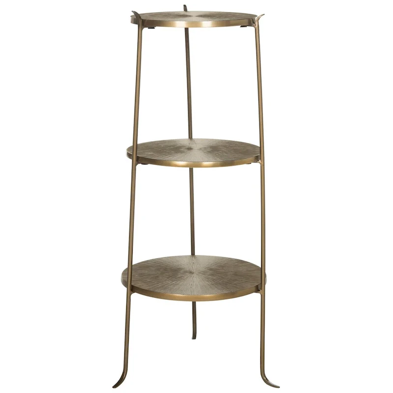 Brass Side Table with Sunburst Detail – 14