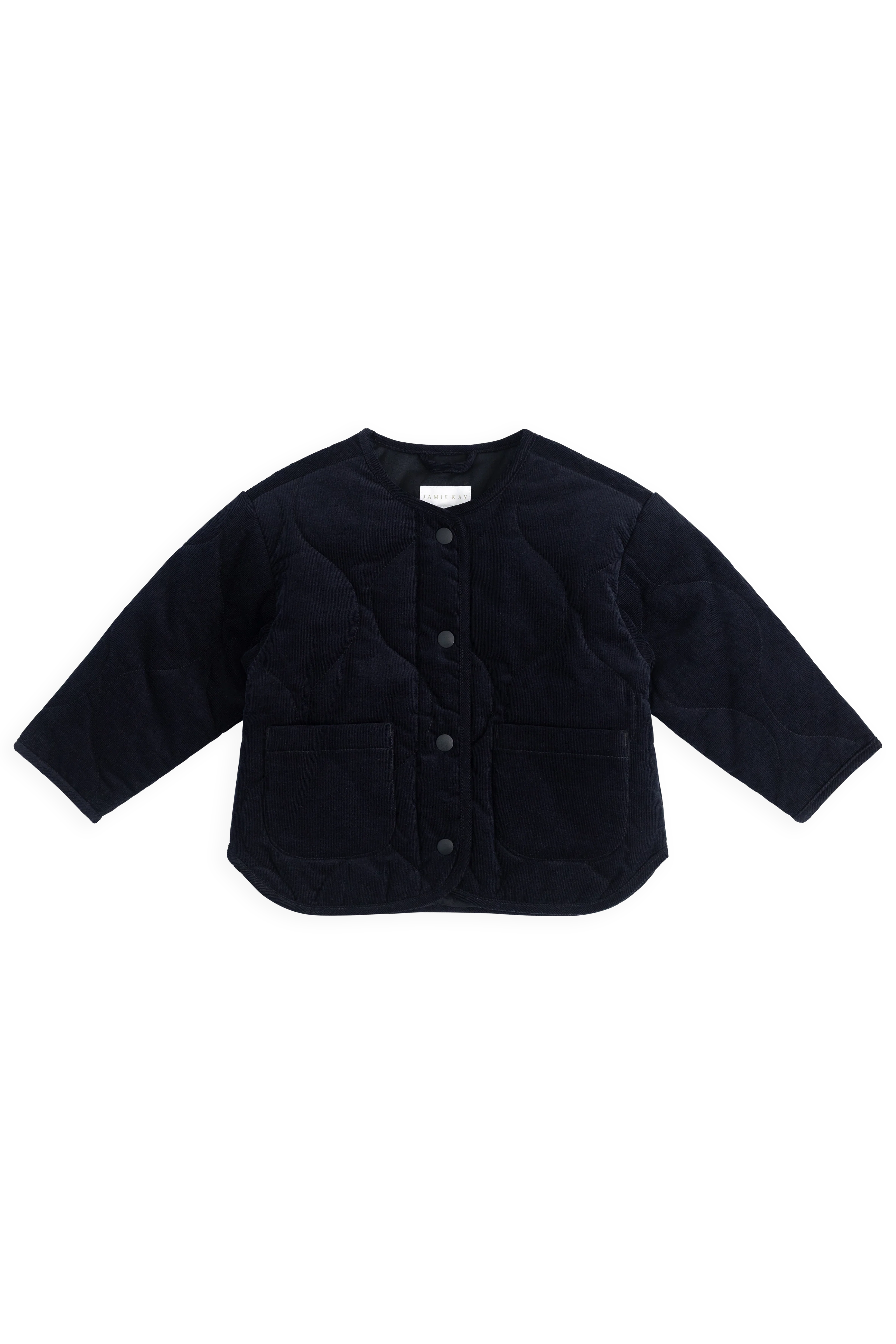 Warm Cream Quilted Cotton Puffer Jacket with Peter Pan Collar & Button Front for Kids 6M–8Y