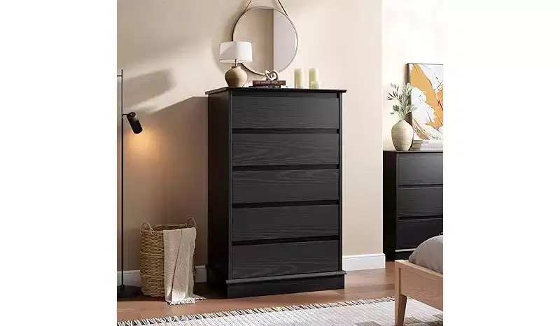 5 Drawer Dresser with Deep Drawers and Wide Top
