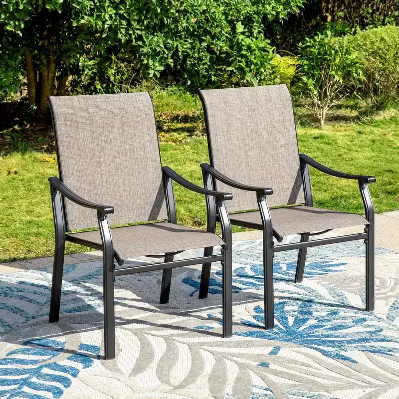 5pc Patio Dining Set with Square Table & Padded Arm Chairs - Captiva Designs