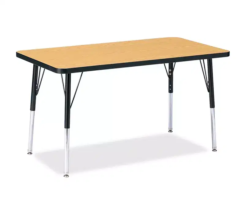 Jonti-Craft Berries Adult Height Color Top Rectangle Table (24 x 36) in Black