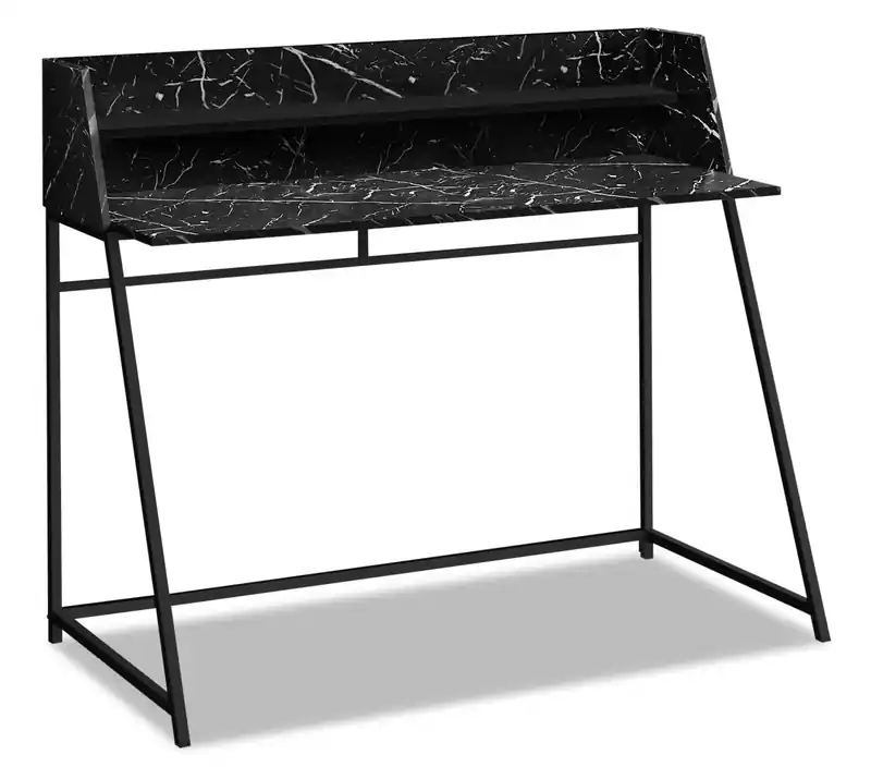 47.25 Office Desk - Black Marble-Look