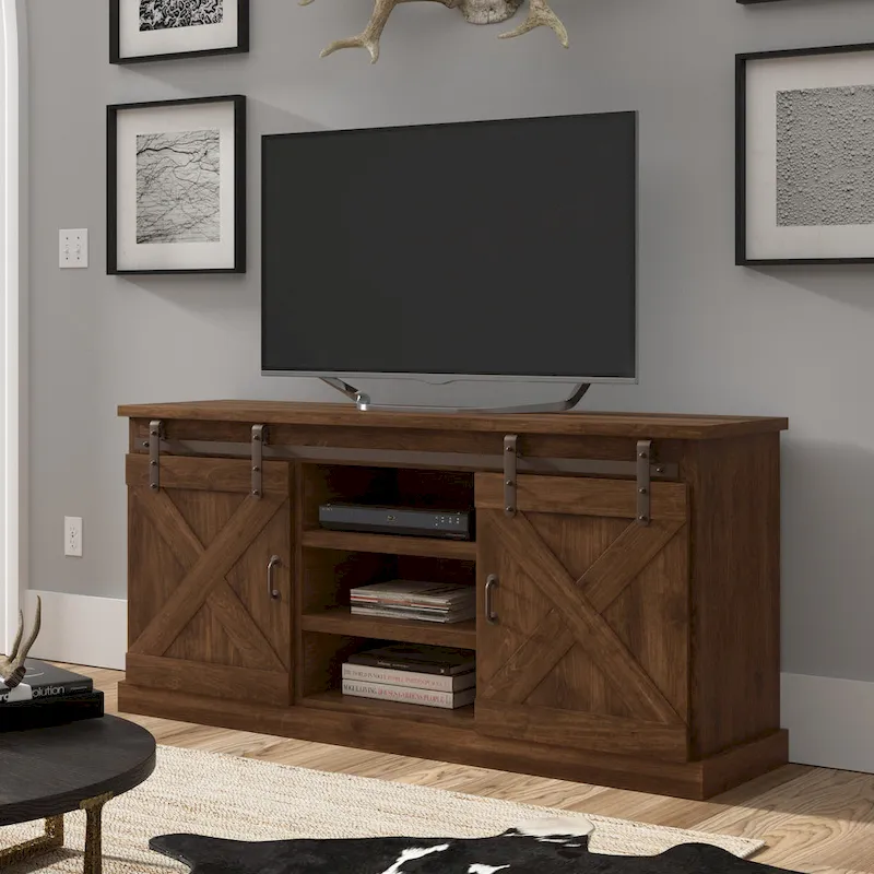 Farmhouse Wood 66-inch TV Console
