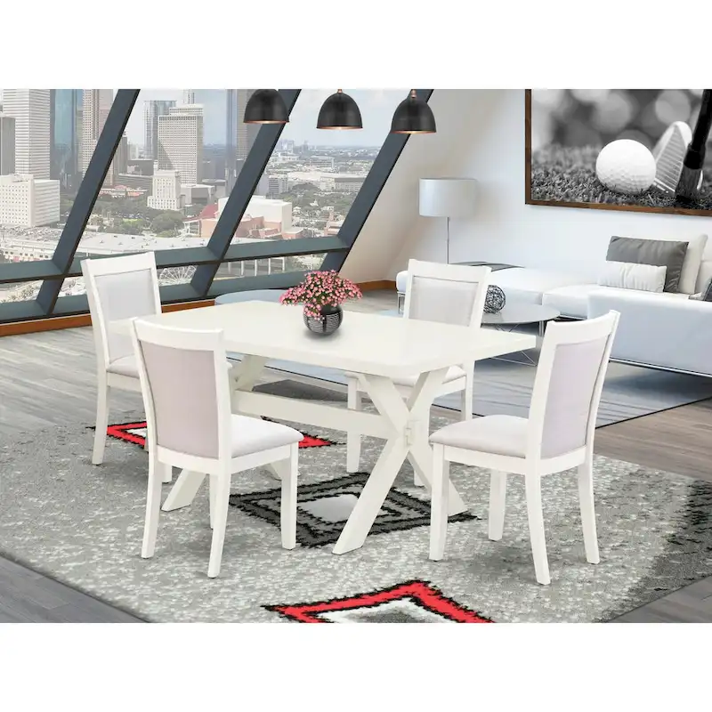 Mid-Century Modern Rectangular Dining Table with Chairs