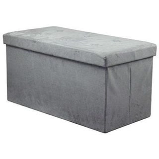 Sorbus Storage Bench Chest Contemporary Faux Suede (Small Suede, Grey)