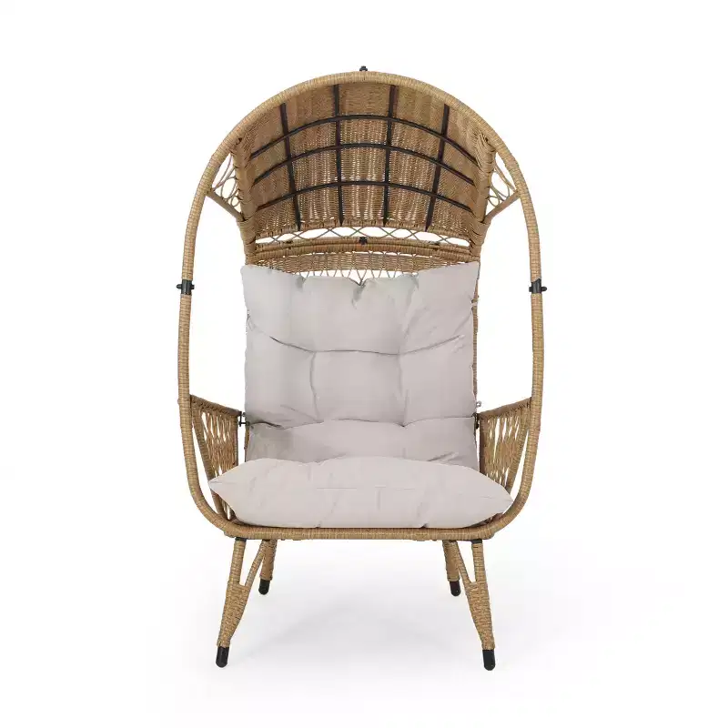 Christopher Knight Home Didier Farmhouse Iron and Faux Rattan Patio Standing with Basket Design
