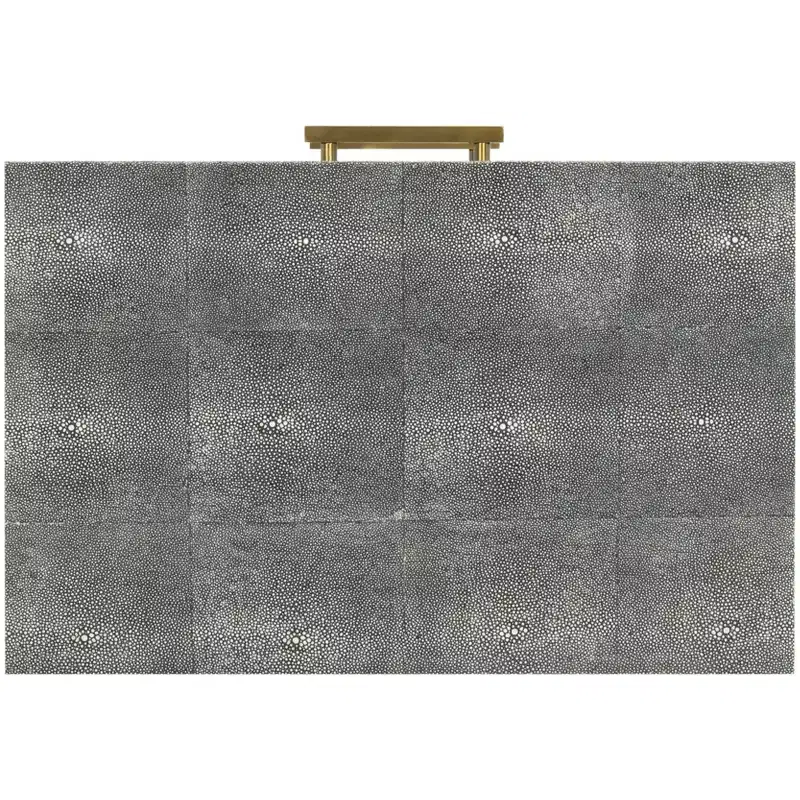 Faux Shagreen End Table – Black