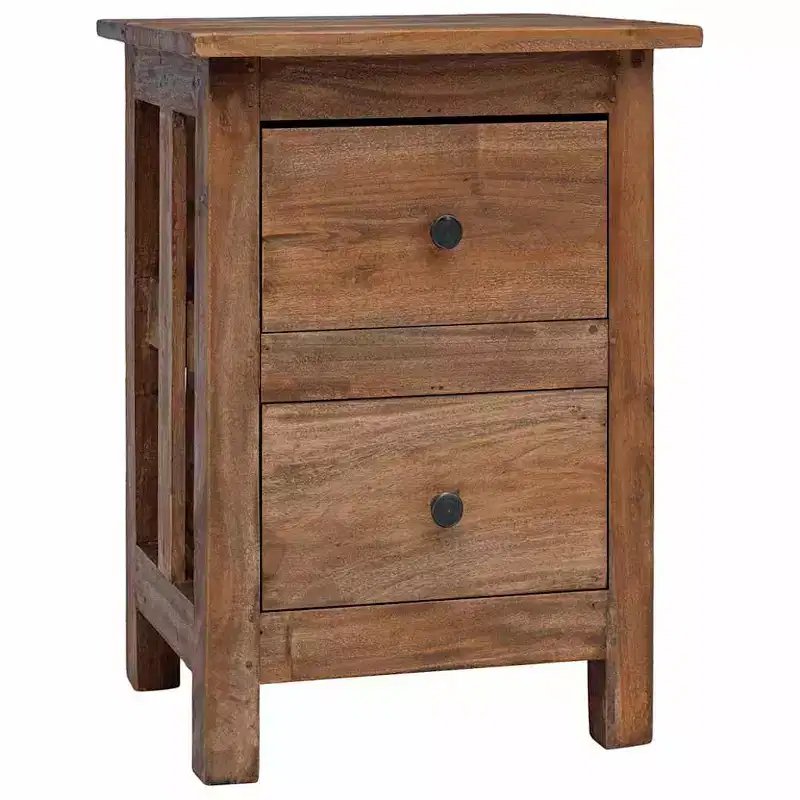 Nightstand Brown Solid Mahogany Wood 15.7x11.8x20.1 in