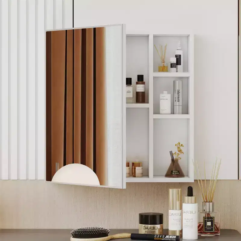 Mirror Cabinet, Bathroom Mirror, Wall-Mounted Freestanding for Storage and Space Saving
