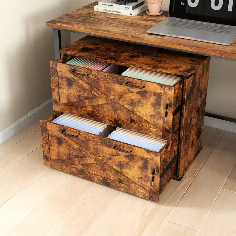 Karl Home 2-Drawer Brown Particle Board 31.5in. W Lateral File Cabinet