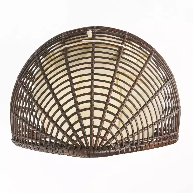 GDFStudio Jeffrey Teardrop Wicker and Iron Lounge Chair with Water-Resistant Cushion