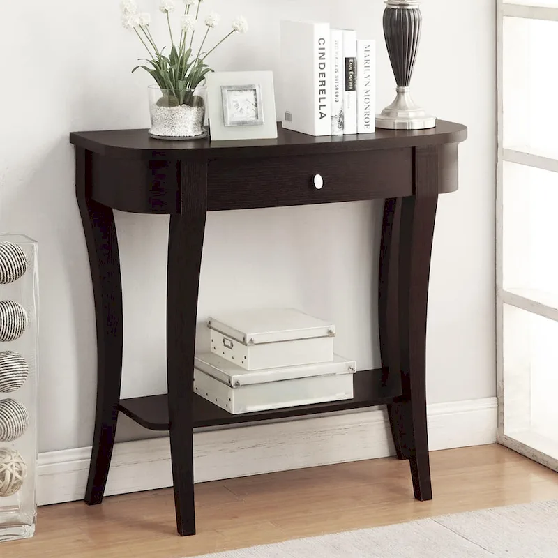 1-Drawer Console Table with Shelf – Modern Entryway Table