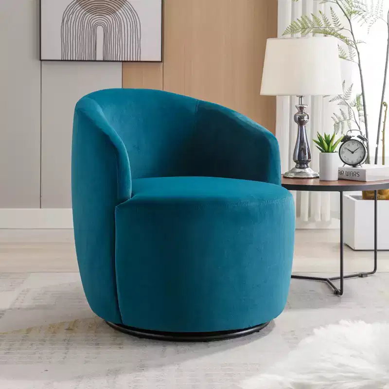 Fabric Swivel Accent Armchair Barrel Chair