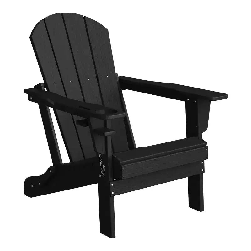WestinTrends Nantucket Outdoor Patio HDPE Resin Adirondack Chair With Cup Holder and Phone Holder