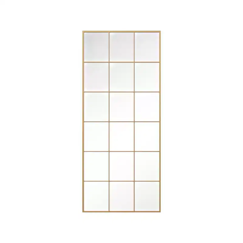 HomeRoots 69 Gold Iron Freestanding Geometric Framed Standing Mirror