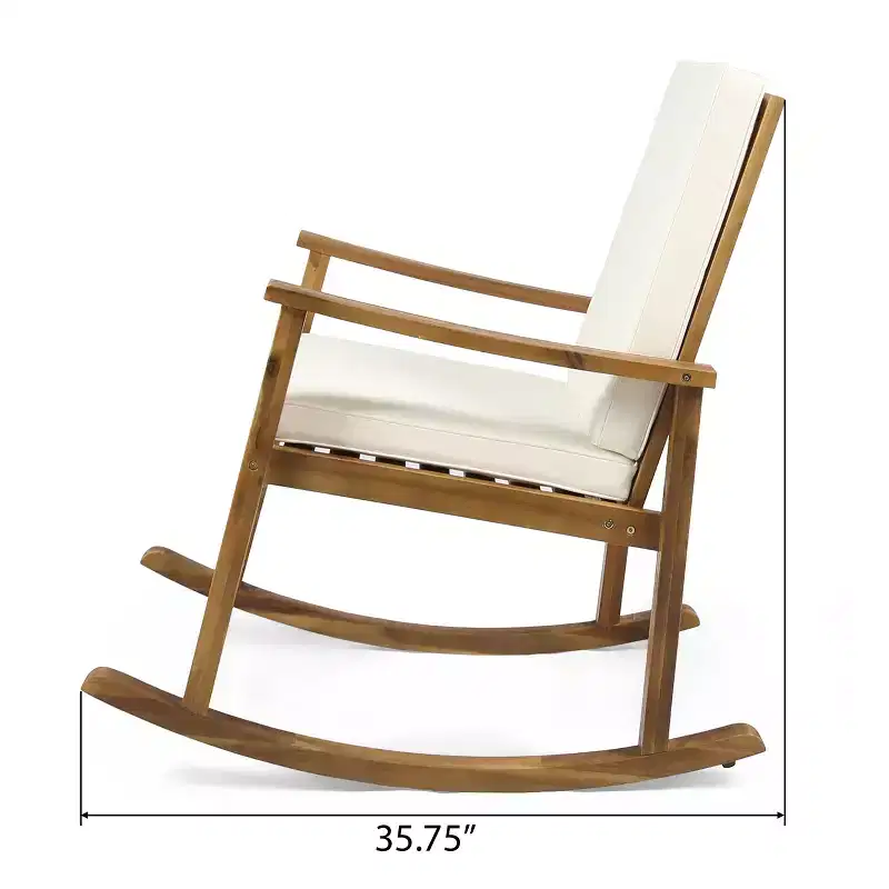 Christopher Knight Home Murad Modern Patio Acacia Wood Rocking Chair with Cushions
