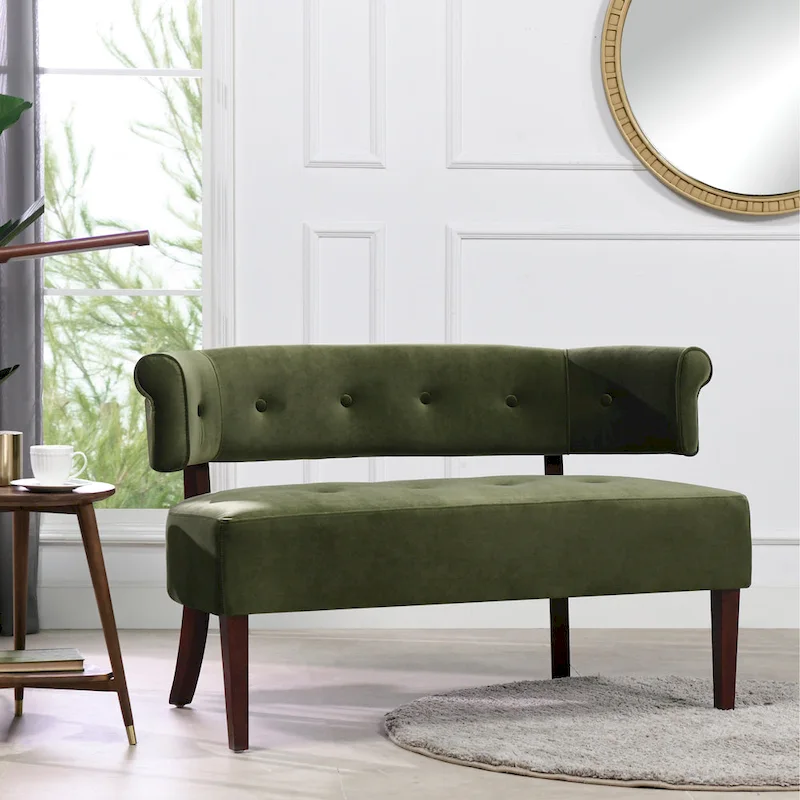 Jared 51 Modern Recessed Arm Tufted Bench Settee