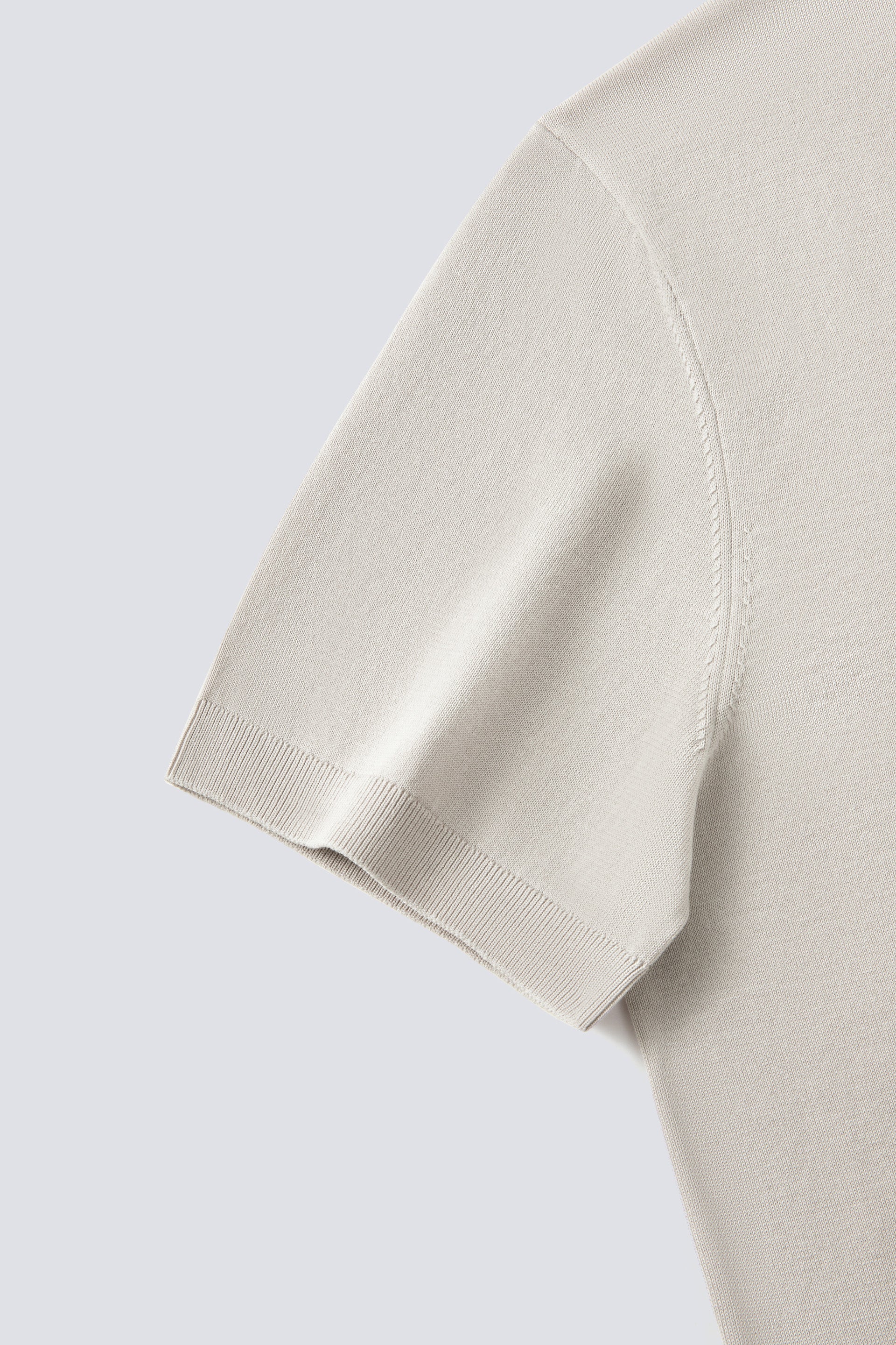 Flat-Knit Buttonless Sweater Polo – Silver Grey