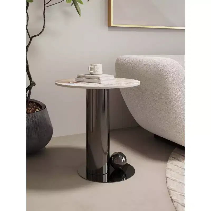 Manhattan Comfort Laurel Sintered Stone Top End Table Black
