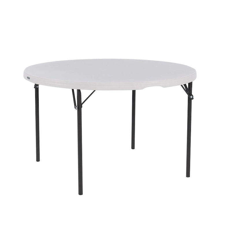 Lifetime 48 inch Round Nesting Table, Indoor/Outdoor Light Commercial Grade, White