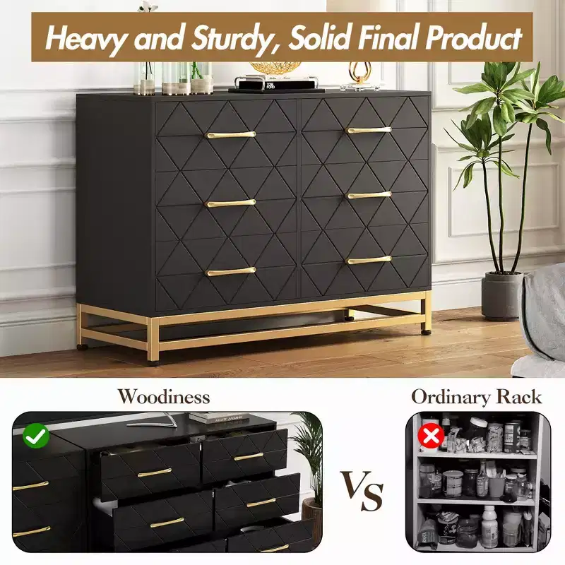 6-Drawer Tall Chest Dresser - Space-Saving Storage with Soft-Close Drawers & Anti-Tip