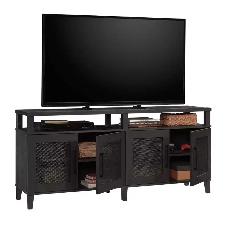 Sauder Tiffin Line Entertainment Credenza for TVs up to 65 Raven Oak