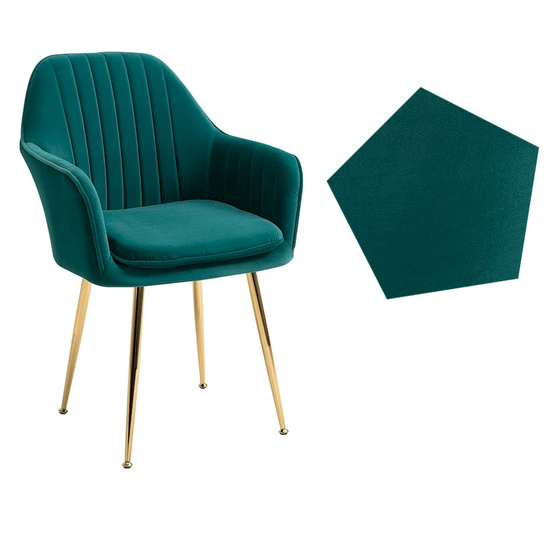AVAWING Upholstered Velvet Dining Chairs Accent Arm Chairs Set of 4
