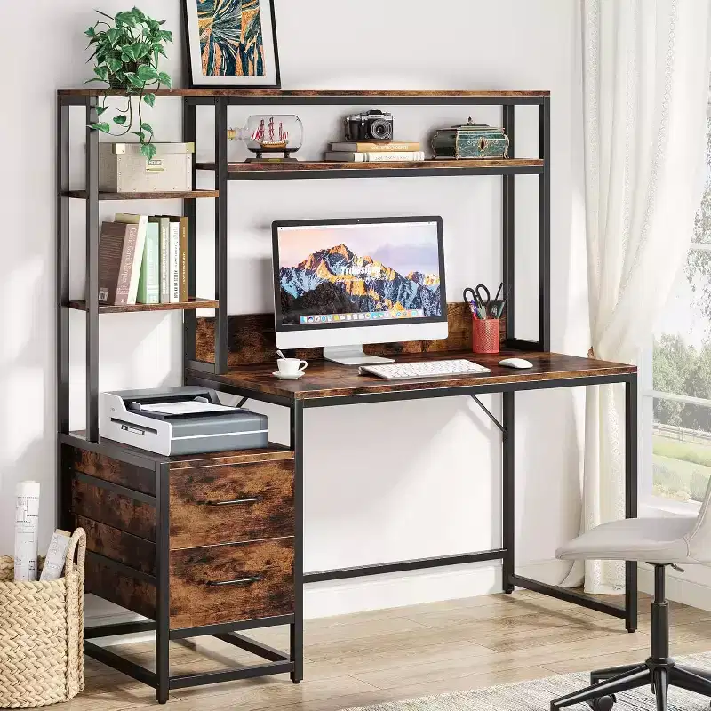 Lantine 55 Inch Computer Desk with 2 Drawers