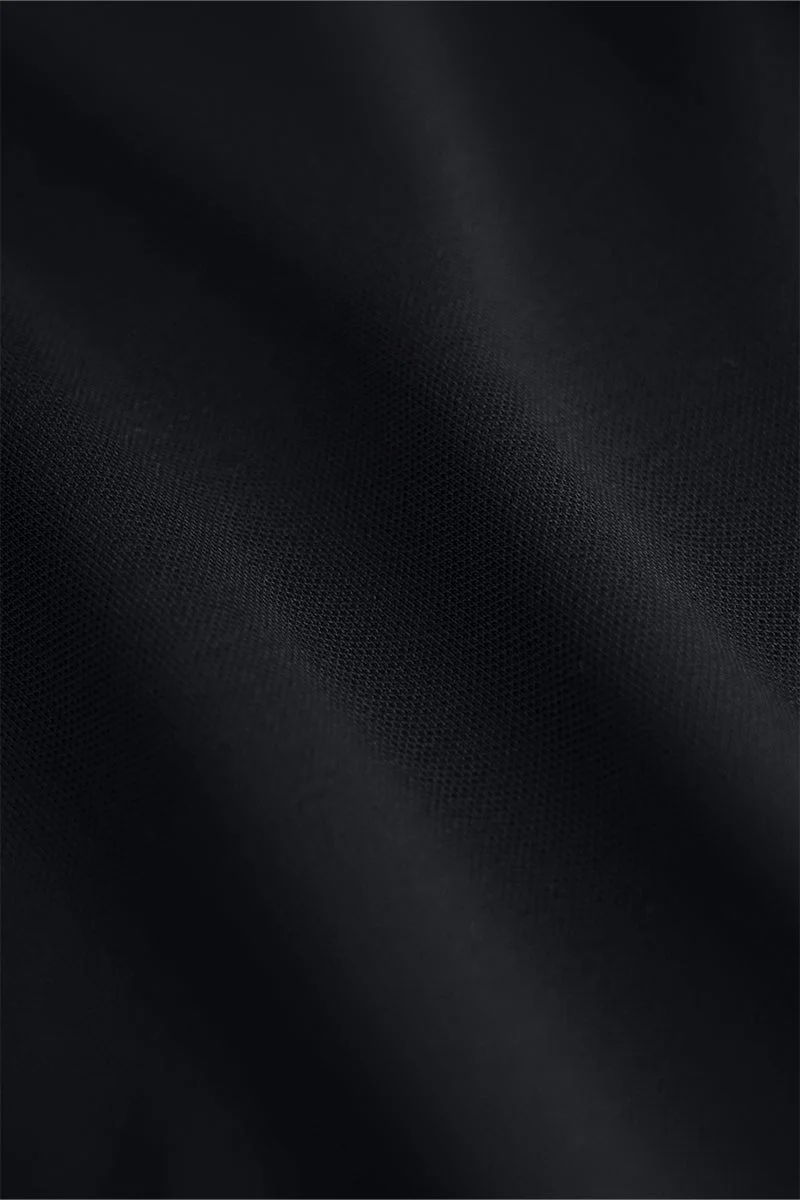 3-Button Pique Polo – Black