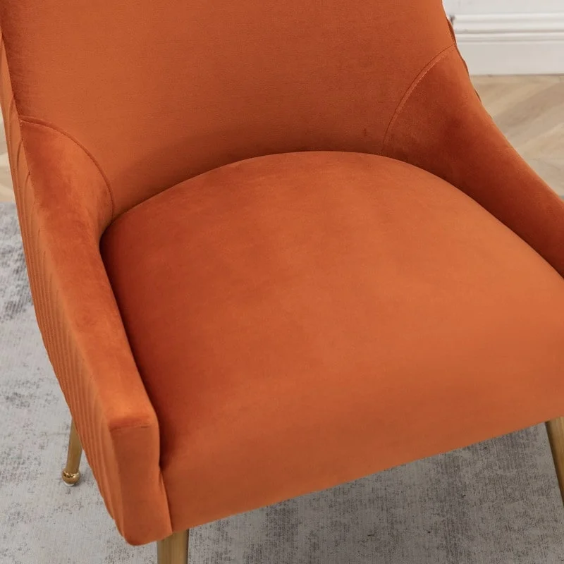 SEYNAR Mid Century Velvet Accent Dining Chair Set of 2 with Rear Handle