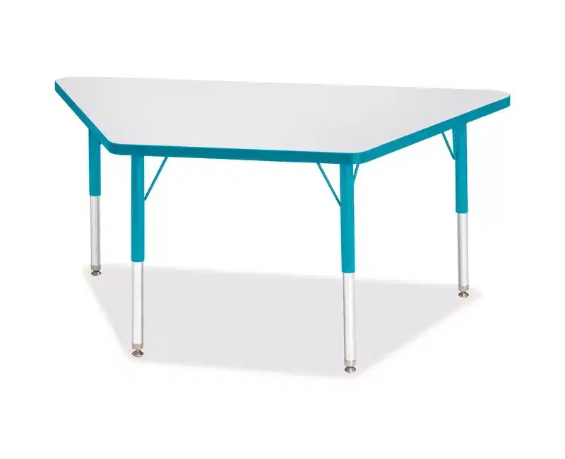 Elementary Height Prism Edge Trapezoid Activity Table (24 x 48) in Blue