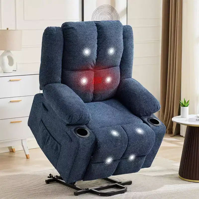 Oversized Power Lift Recliner Chair for Elderly,135Adjustable Lay Flat Lift Chair Electric Recliner Chairs, 2 Cup Holders and Stand Assist