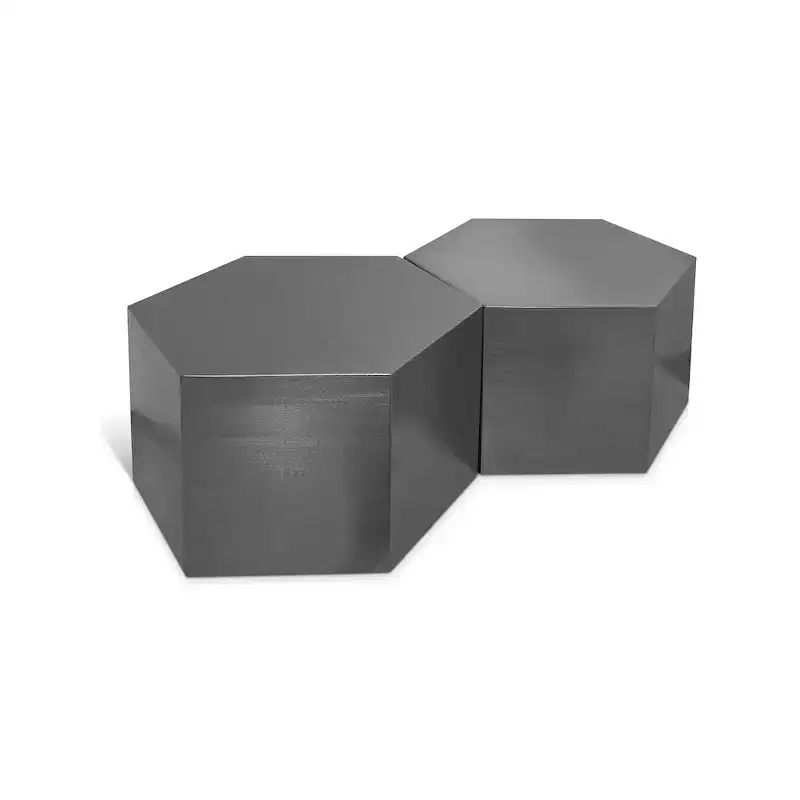 Meridian Furniture,Hexagon Brushed Chrome Coffee Table